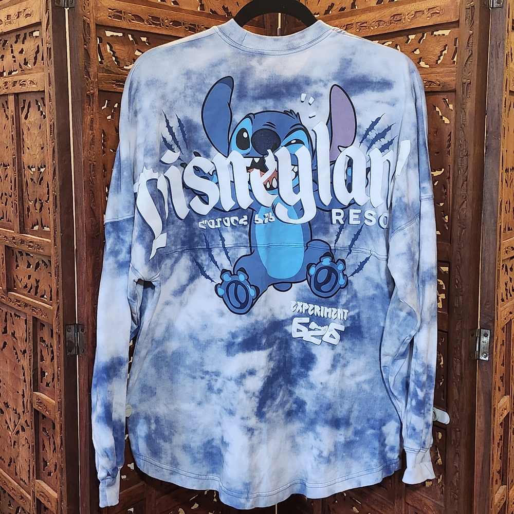 Disneyland Disney Parks Stitch Spirit Jersey Tie-Dye Blue Experiment 626 Small